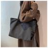 Solid Colored Cloth Bag Female Student Shoulder Bag Simple and Large Capacity Tote Bag Commuting Handbag