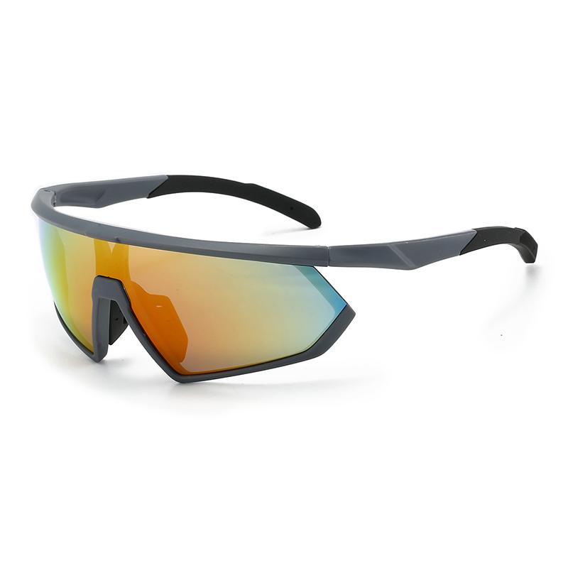 

KAMMPT Latest Y2k Sports Goggle Male Mirror Punk Style Outdoor Cycling Sunglasses Trendy Wrapped Round Futuristic Hiking Shades as picture shows