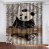 Home Interior Curtains 3D Luxury Animal Cute Panda Window Blackout Curtains For Living Room Bedroom Home Decor 2Pieces