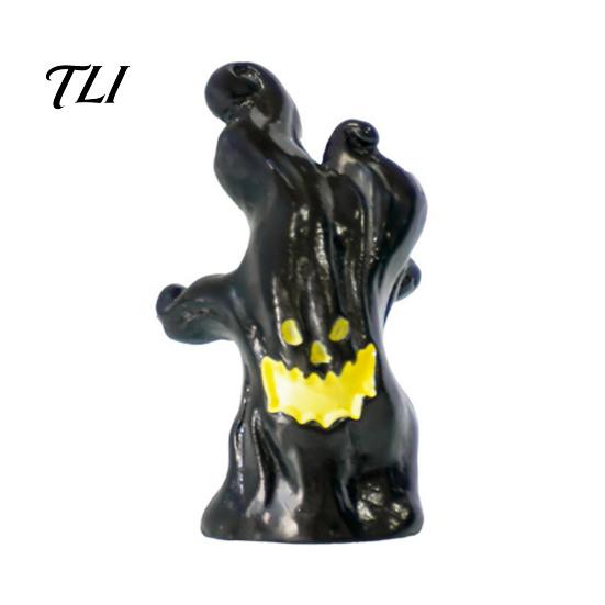 Spooky Ornaments for Indoor Plants Halloween Miniature Ornament, Skeleton Tombstone Miniature, Cute Mini Grim Reaper Bat Decor Haunted House Displays