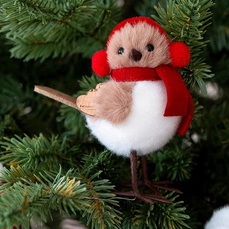3 Pcs/Set Cute Christmas Robins Bird Christmas Tree Decor Crafts Fake Foam Birds Home New Year Decor Ornaments