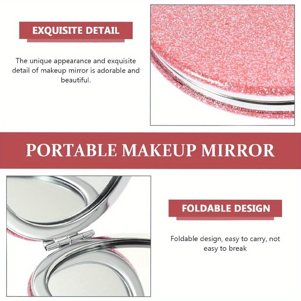 Double Sided Pocket Makeup Mirror Women Facial Beauty Makeup Care Look Glass Portable Beauty Tool Butterfly Pattern Ideal Gift