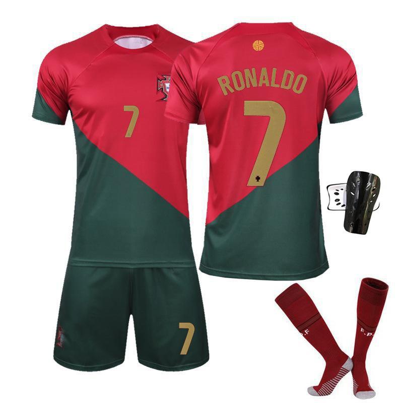 2223 Portugal Home 7 Away C Ronaldo Football Uniform National Team Short-sleeved World Cup Set