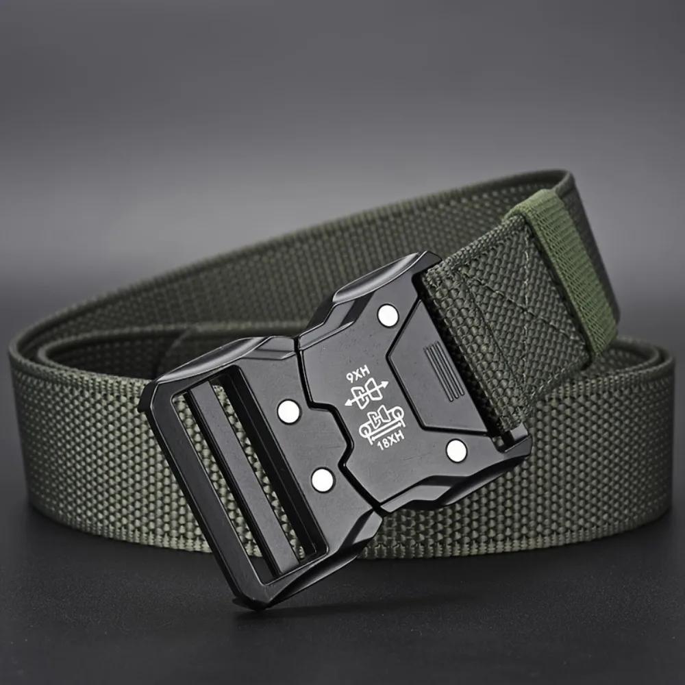 Men's Tactical Belt. Quick-release buckle for cargo, outdoor & casual wear. A great gift.