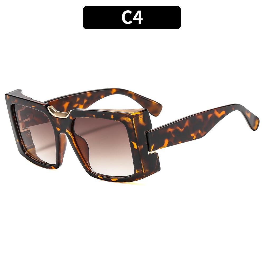 Women's sunglasses, men's and women's fashion square large-frame sunglasses