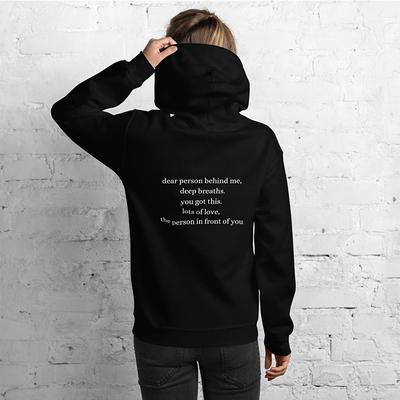 Dear Person Behind Deep Breaths Hoodie Women Hoody Sweatshirts Pullovers Unisex Pure Cotton Top Jumper Quote Fit Casual Hoodies