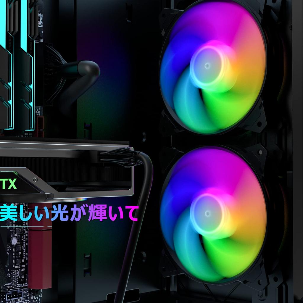 Novonest PC Case Fan 120mm Quiet ARGB Fan High Performance LED Fan 6PIN Connector Remote Control with Fan Hub Cooling Fan 5V 3PIN Motherboard Sync