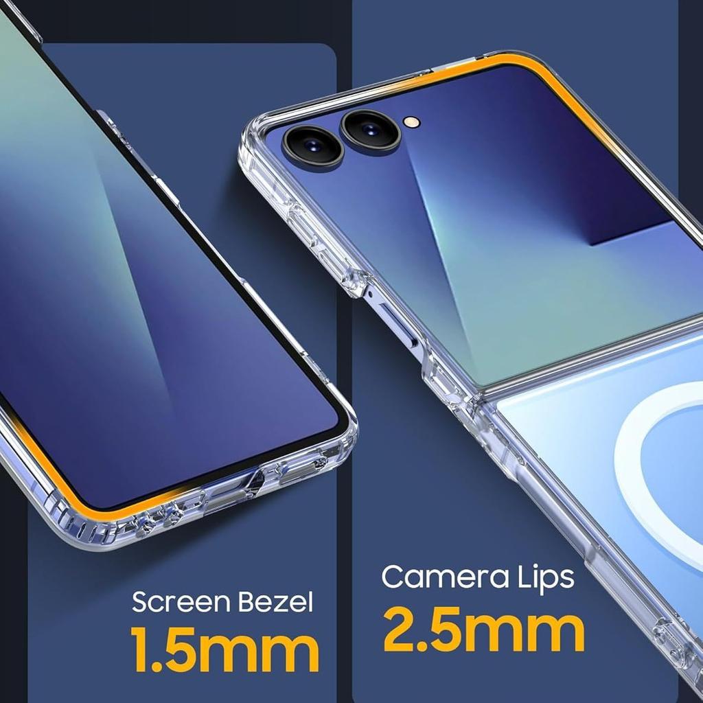 Suitable for Samsung ZFlip 20% Off Foldable Phone Case, Transparent Magnetic Protective Cover Zflip7, Airbag Anti-drop, Anti-yellowing, Anti-scratch