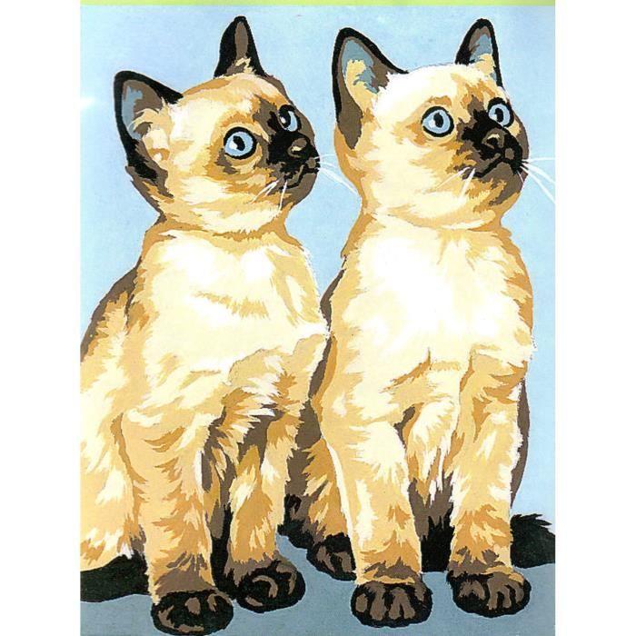 Kit Canevas - Pénélope - Chat - 14 x 18 cm - Toile imprimée - Aiguille et fil inclus