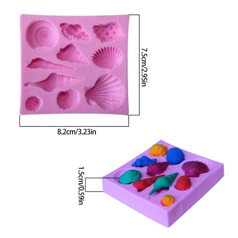 Marine Theme Conch Sea Shell Cake Decorating Silicone Mold Flexible Design For Baking Crafts Nontoxic Oven Freezers Safe