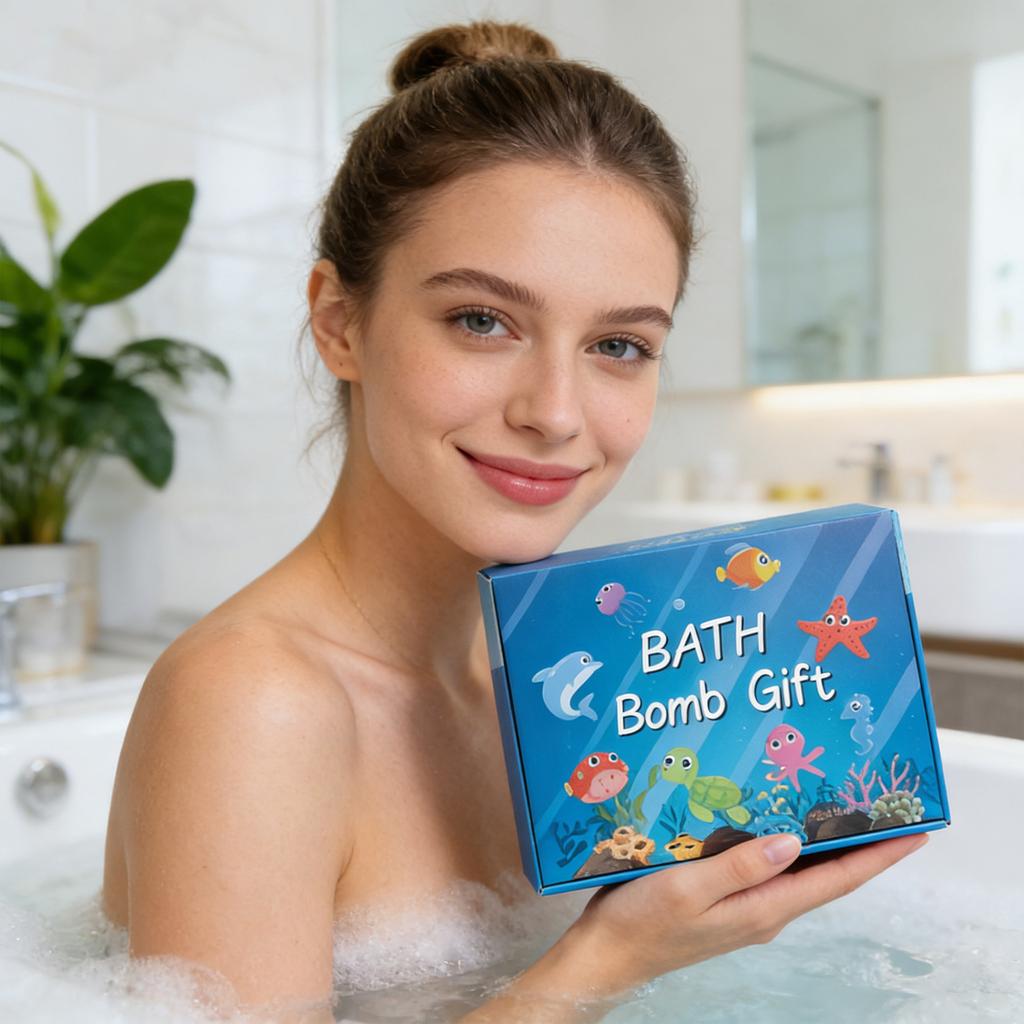 Children's Ocean Surprise Bath Ball Set (12-piece), Bath Balls With Hidden Animal Toys Inside