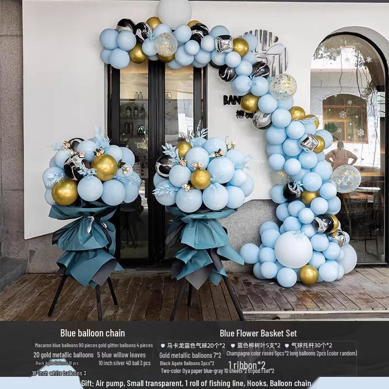 National Day Decorative Balloon Column & Flower Basket for Event Atmosphere