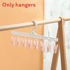 Plastic Clothes Hanger With Strong Notrace Clips For Pants Socks And Tie Storage