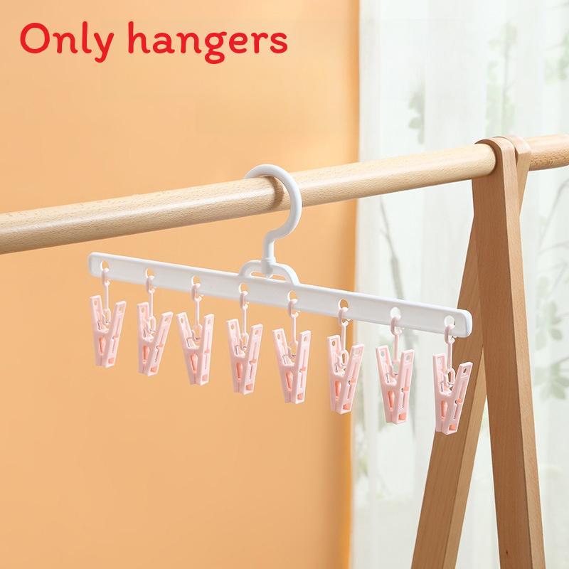Plastic Clothes Hanger With Strong Notrace Clips For Pants Socks And Tie Storage