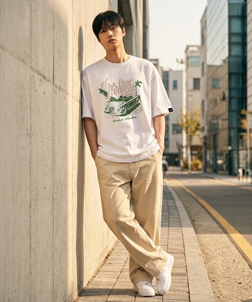 Osillos C97 Surfing Car Oversized Short Sleeve T-Shirt_White
