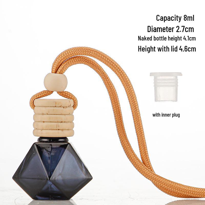 Gradient Car Air Freshener Glass Pendant, Transparent Aroma Diffuser Bottle, Empty for Fragrance 