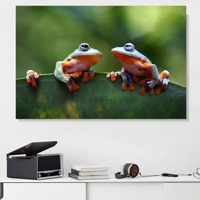 Pictură pe pânză cu animale Broasca de copac care râde Postere și imprimeuri Poze de artă de perete peisaj pentru camera de zi Decor fără cadru