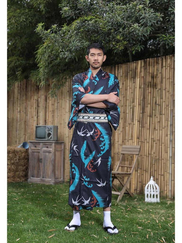 Pánské tradiční japonské kimono - Nežehlivé, Ideální na cestování a fotografování