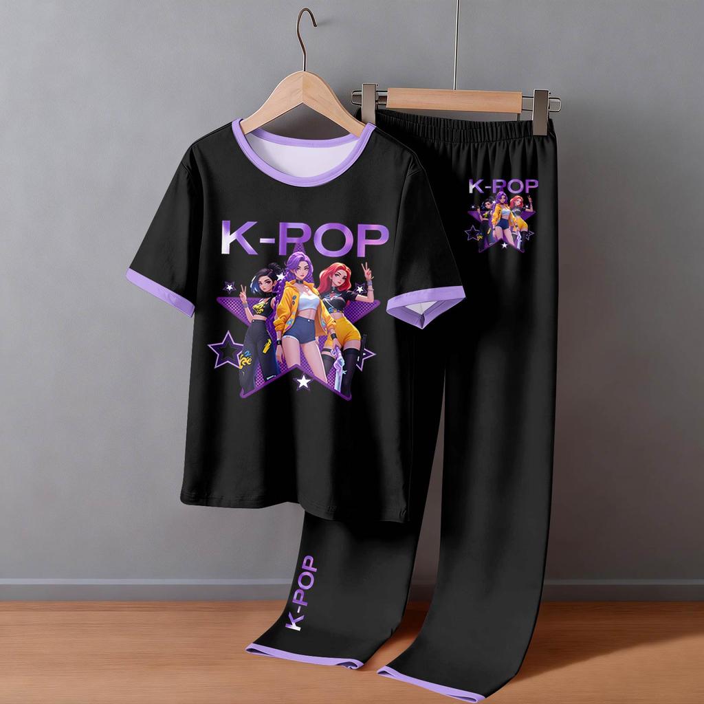 Infant Baby Girls Boys Loose Print T-shirt+Pants Print Outfits Set