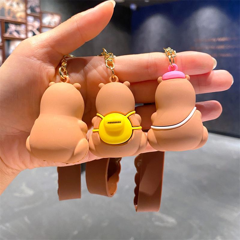 Cute Creative Capybara Doll Keychain Pendant Cartoon Kawaii Doll Car Keychain Exquisite Backpack Hanging Decorations Gifts