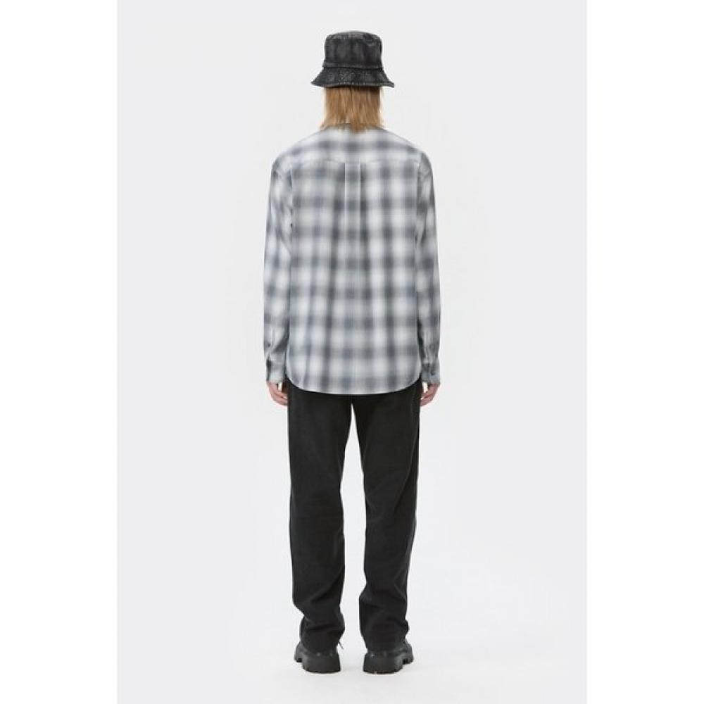 Customellow Grey Relaxed Fit Check Shirt Cwsaw25112gyx
