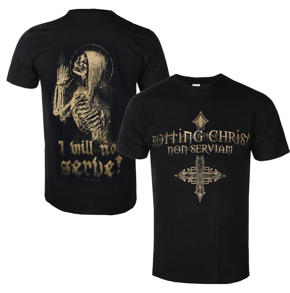2025 Rotten Christ Pattern Cotton Shirt Unisex Men's Women's Summer Short Sleeve Fashion High Quality Casual Vintage Daily