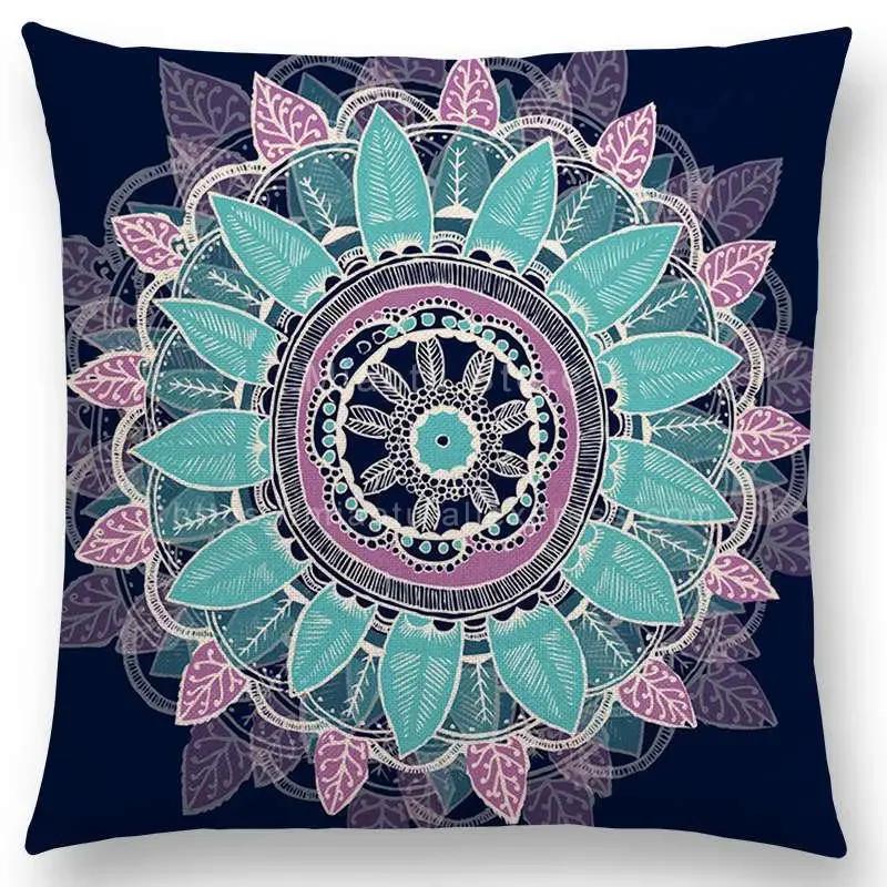 Mandalas Druck Kissenbezug Boho Stil Blume Hoffnung Bunt Wahre Seele Leben Lachen Lieben Freigeist Traum Floral Kissenbezug