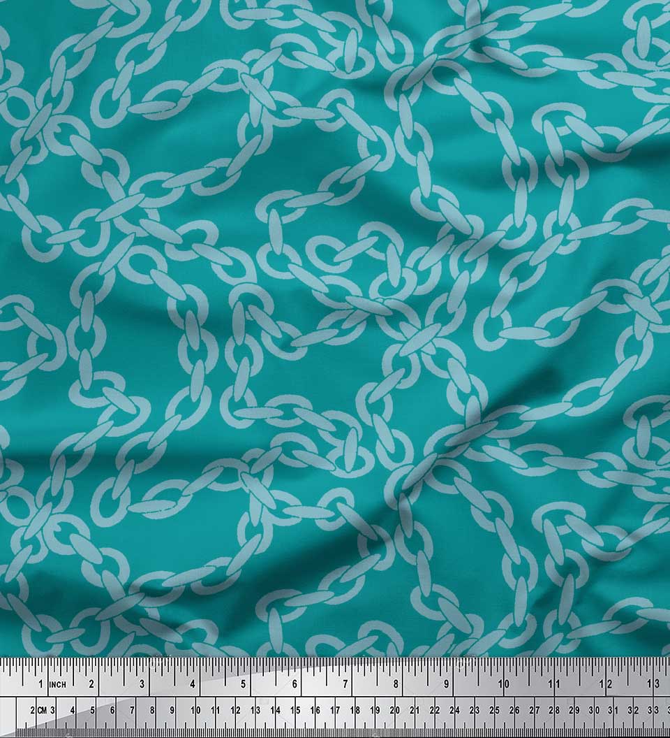 

Зелений поліетиленовий креповий ланцюжок Soimoi з геометричними принтами на тканині 42 дюйми 42 Inch Wide - Poly Crepe зелений