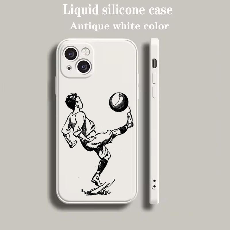 Football Sport Phone Case for iPhone 16 15 14 13 12 Pro Max 11 Pro Max 7 8 Plus XS XR Luxury Silicone Shell Capas Fundas