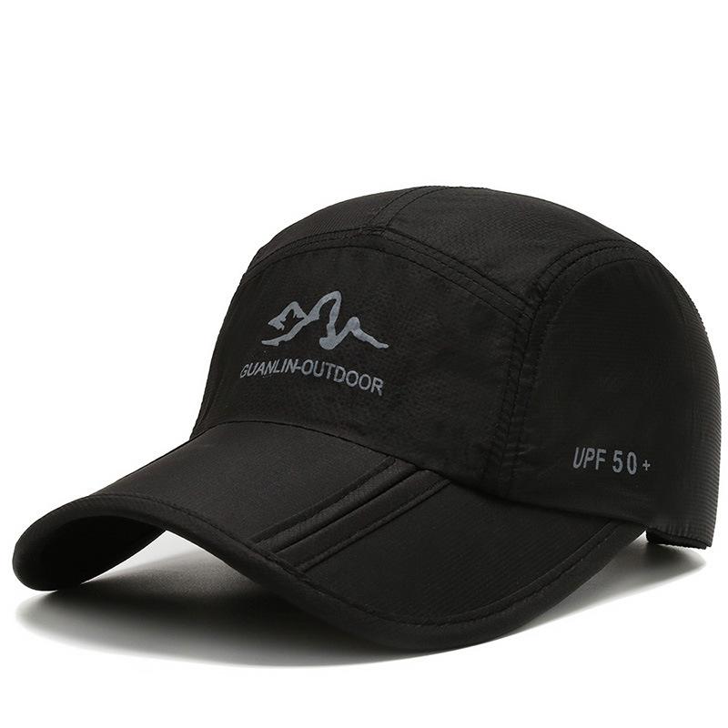 Men's baseball cap Summer quick drying folding hat Outdoor sports sun protection cap Shade cap Men's and women's tri-fold hat