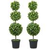 Potted Artificial Plants, Plastic Leaves, Flocked Soil, Green