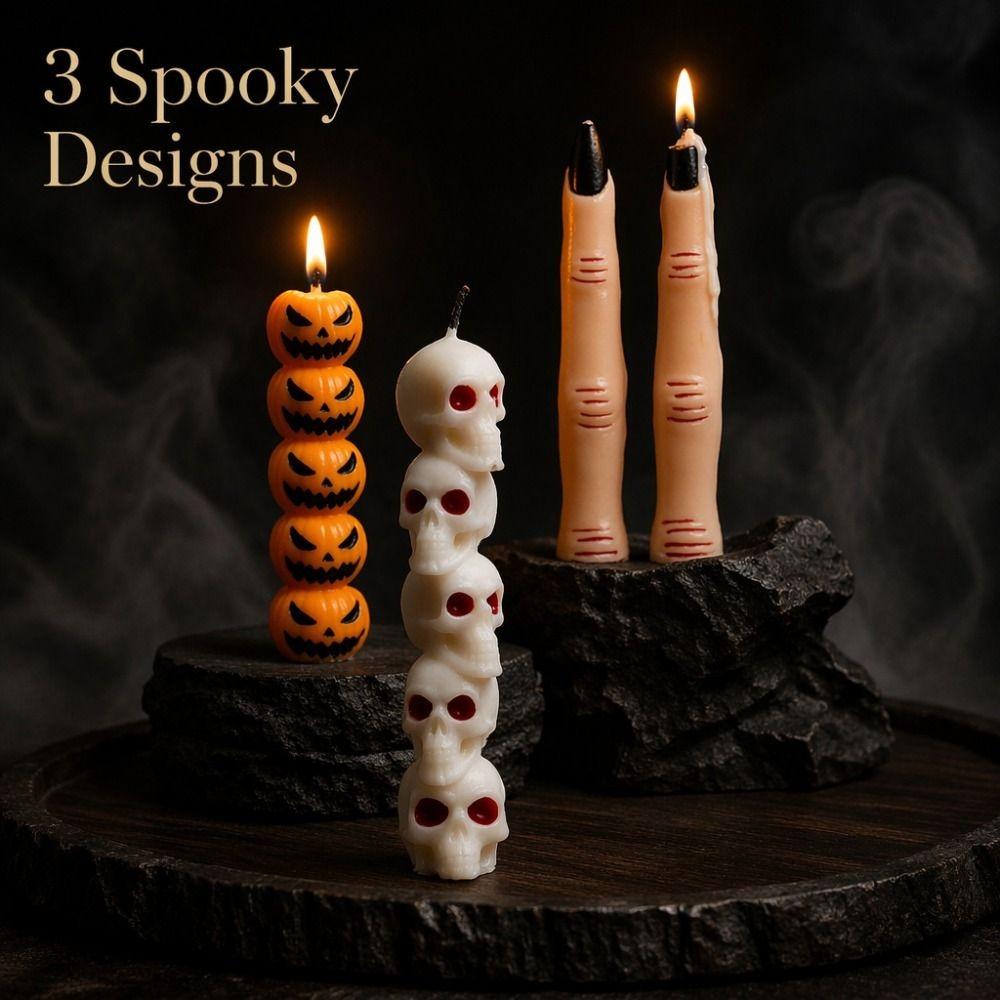 Multi-Style Silicone Molds Stackable Pillar Candle Molds Crafts Broken Finger Molds Fondant Decor