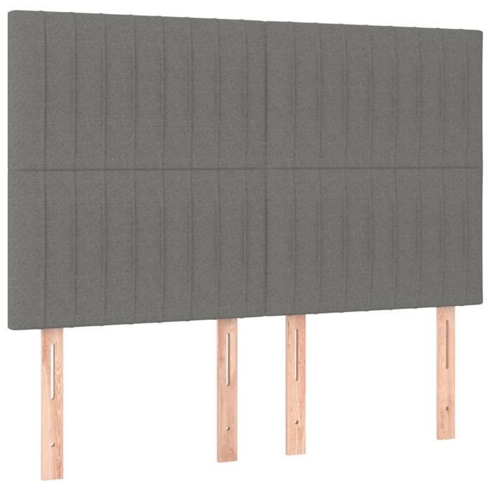 Maison Exclusive - Tête de lit Gris foncé 144 x 5 x 118/128 cm Tissu