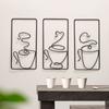 Framed Coffee Cup Metal Wall Art Vintage Iron Wire Cup Bar Decor Cafe Themed Wall Hanging Sign for Restaurant Kitchen Shop Home Office