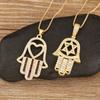 AIBEF Turkish Crystal Heart/Star Hand Palm Hamsa Pendant Necklace Copper Zircon Jewelry For Women Gift  Dropshipping