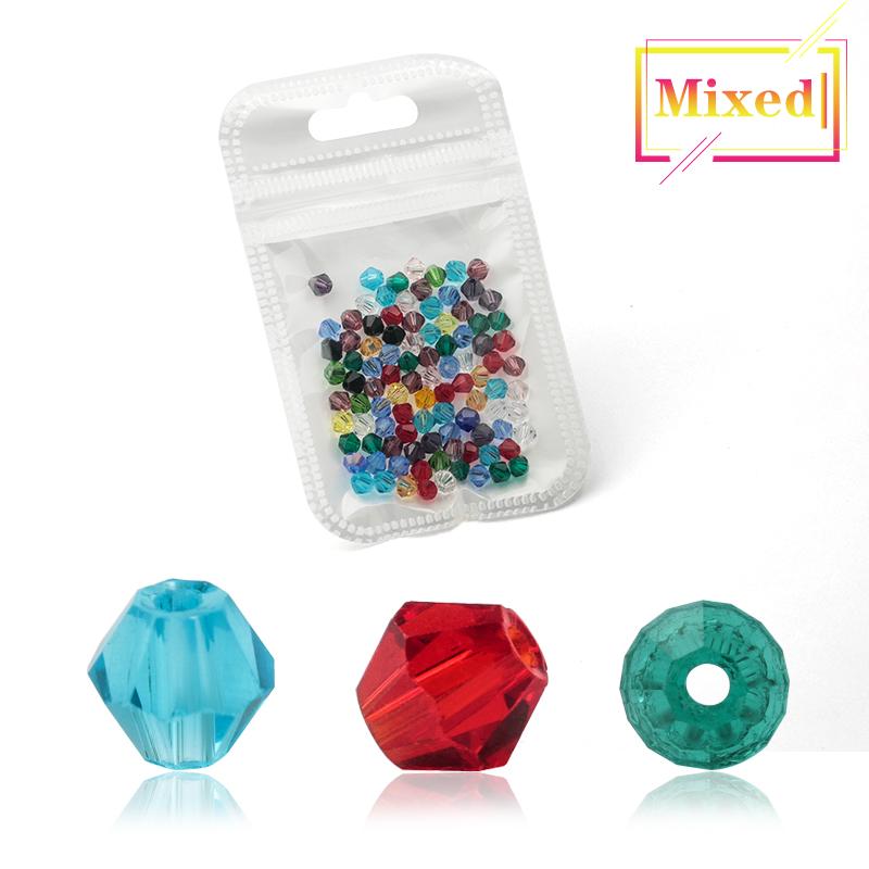 1000pcs  Wholesale Big Bag Colorful 4mm Bicone Crystal Beads Glass Beads Loose Spacer Beads Bracelet Jewelry Making Accessories