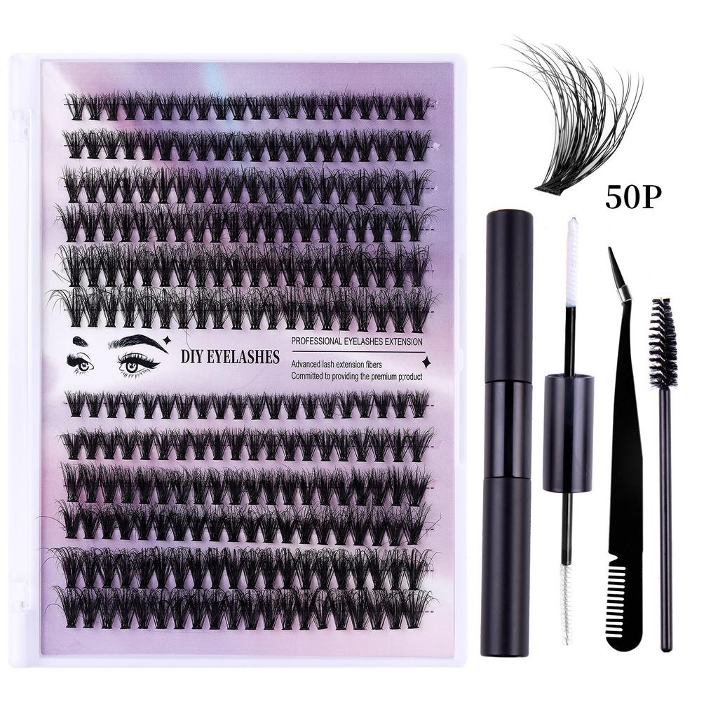 Diy Segmented Fried Hair Single Cluster False Eyelashes 12 Rows Large Capacity Daily Makeup
