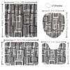1/4 Geometric Grid Shower Curtains, Toilet Seat Decoration, Shower Curtain With Carpet And Toilet Lid, 12 70.8X70.8 Inch Hooks