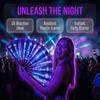 13inch Glow-in-the-Dark Folding Fan Mushroom Handheld Vibrant Neon Psychedelic Fan with Neon Fluorescent Print Butterfly