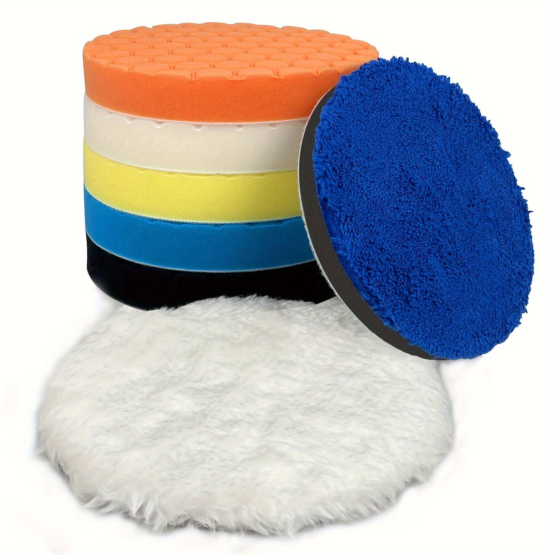 

7 шт. Полировальные пады 6 дюймов - 7 шт. 150 мм Лицевая сторона для 6-дюймовой 150-мм опорной пластины, Автомобильные полировальные губки и вязаные полировальные круги 7Pcs