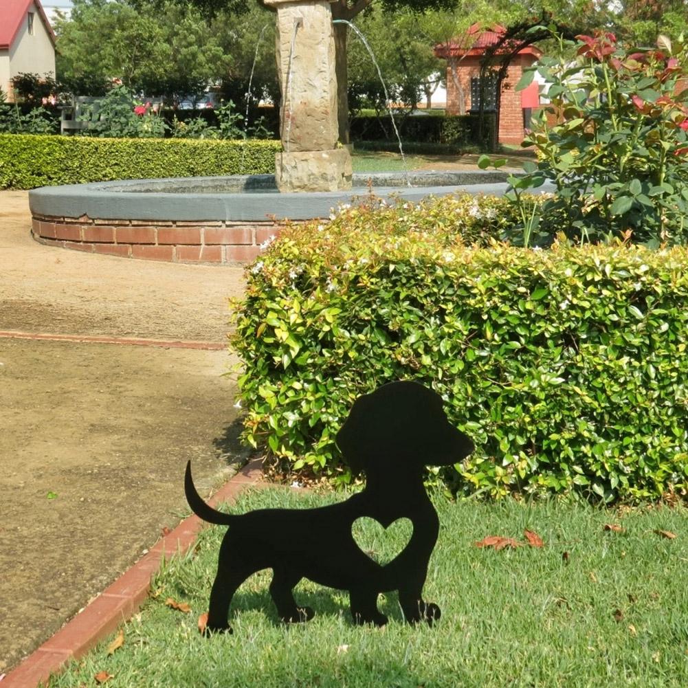 1 Pcs Wrought Iron Modern Dog Sculpture Abstract Dog Simple Decoration Statue Art Home Ornament L9C2