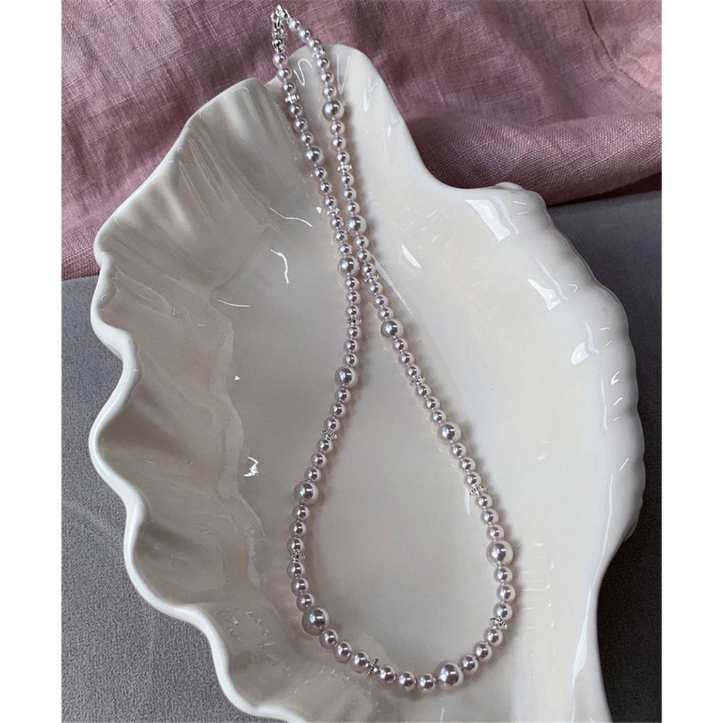 Tooxika Französische Sanfte Eleganz Rosenperle Zirkonia Halskette Leichter Luxus Exquisites Mädchenhaftes Gefühl Stapelbare Schlüsselbeinkette