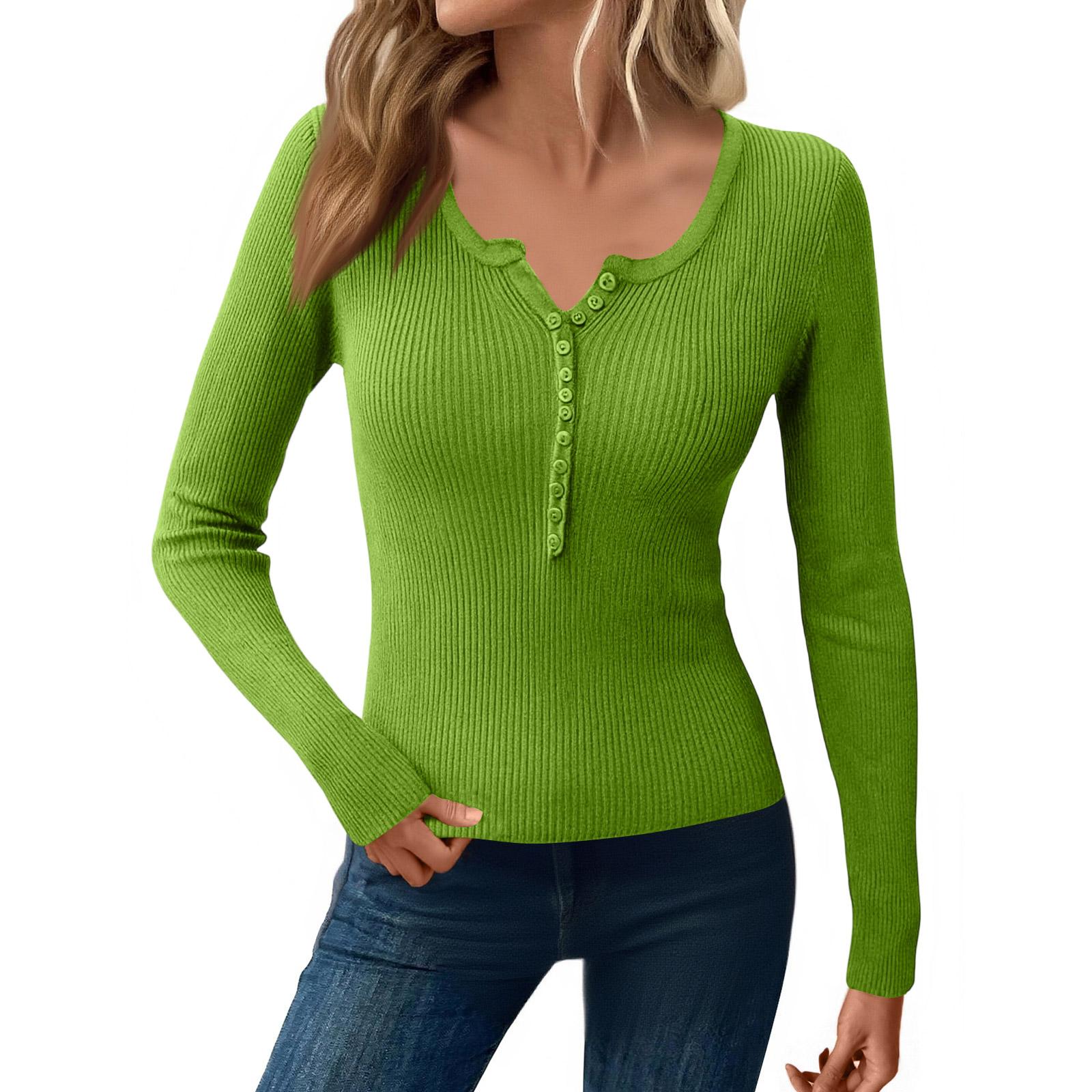 

Women Fashion Solid Color Undershirt Long Sleeves Sweater T-shirt Tops M