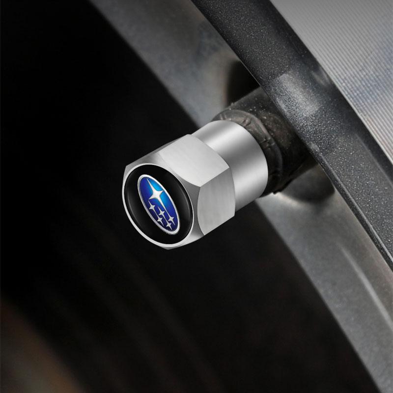 4Pcs Car Wheel Tire Valve Caps Tyre Dust Covers For Subaru STI Impreza Legacy WRX BRZ Forester XV Outback Crosstrek Levorg Exiga X111