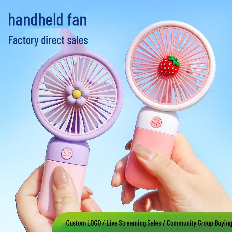 Portable Mini Handheld USB Fan with Powerful Wind and Desktop Stand