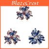 Vintage Blue Water Drop Crystal Flower Brooch With Alloy Material For Fashion Women