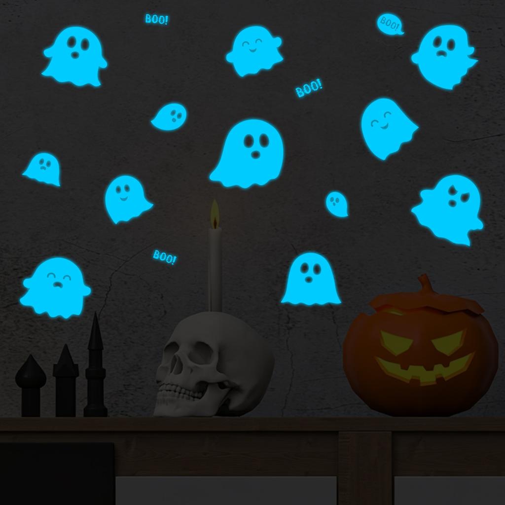 Sticker Halloween Cute Glow-In-The-Dark Ghost Wall Decal Pattern for Children's Room Wall Decor