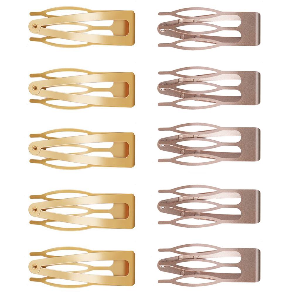 10Pcs Double-grip Hair Clips Metal Snap Barrettes Hair Styling Tools for Women Girls Hair Accessories