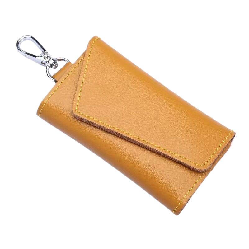 Genuine Leather Keychain Bag Men Women Key Holder Organizer Pouch Car Key Bag Simple Housekeeper Key Case Gifts Mini Card Bag