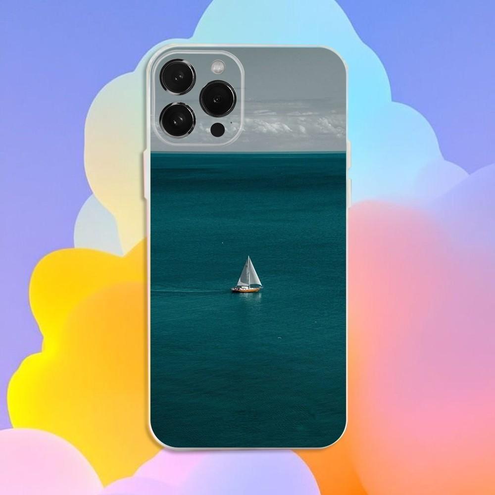 

Чехол для телефона Парусный корабль Лодка Для iPhone 16,15,14,13,12,11 Pro,Max,Plus,X,XS,XR,SE,Mini Прозрачный Силиконовый Мягкий iPhone12mini